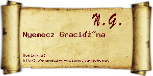 Nyemecz Graciána névjegykártya